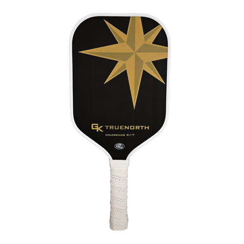 Pickleball carbon fiber paddle - Green Kompass True North (front view) 