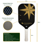 Pickleball carbon fiber paddle - Green Kompass True North (specs) 