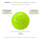 High Hardness Outdoor Competition Pickleballs (3-Pack)