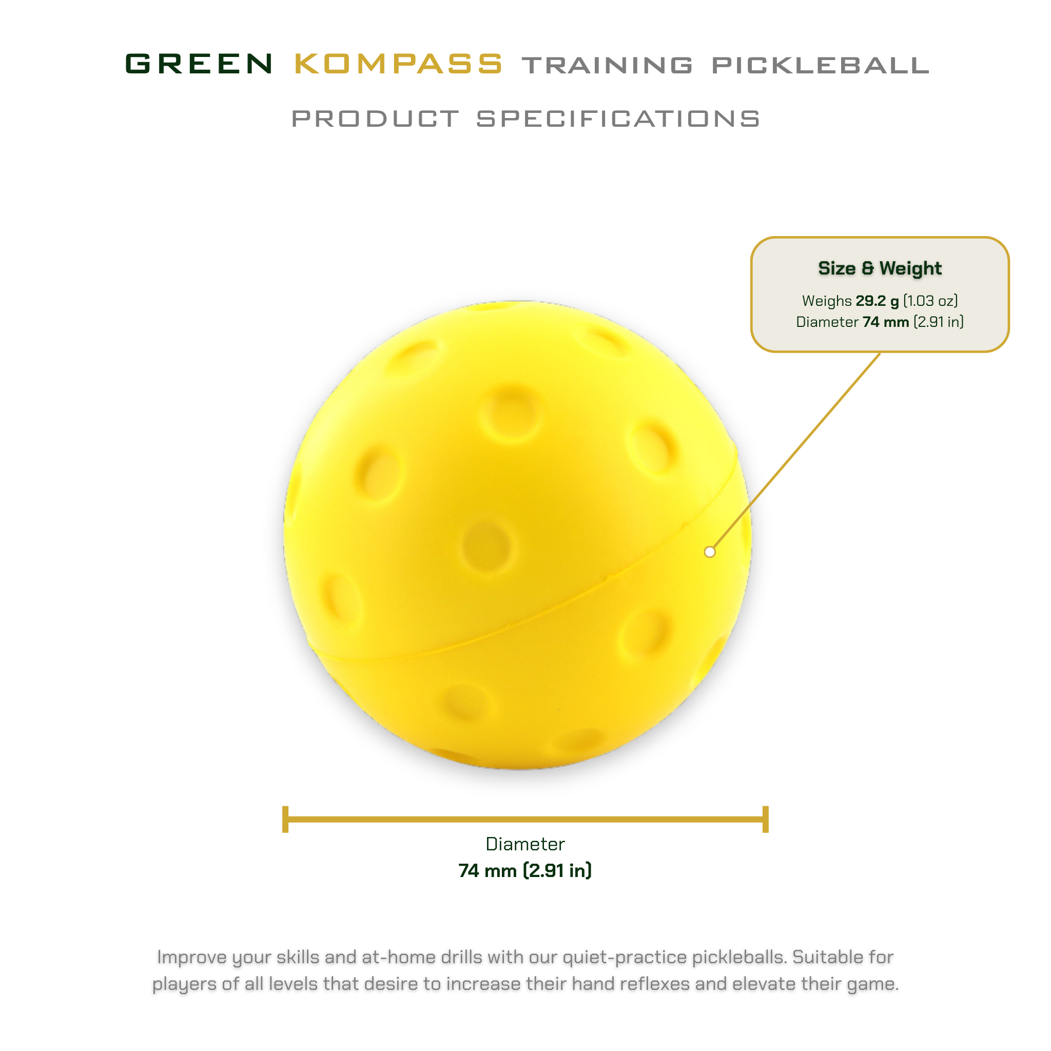 Quiet Training Foam Pickleballs (2-Pack)