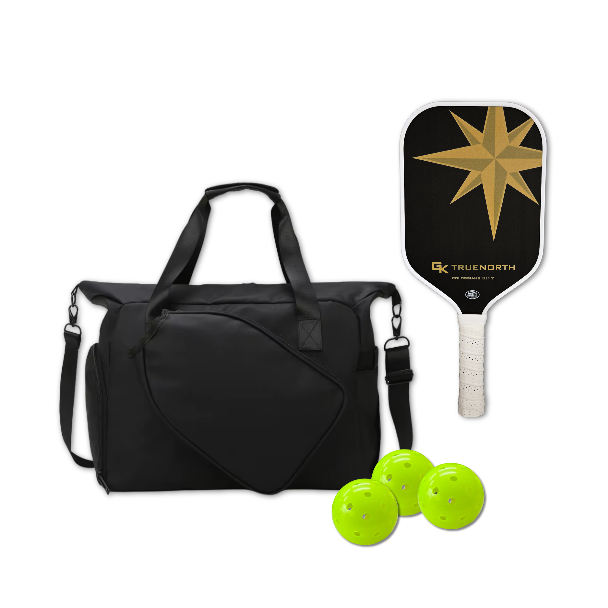Pickleball Starter Set - Paddle, Bag, 3 Balls